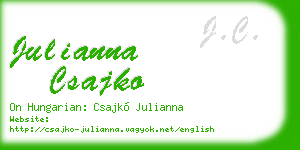 julianna csajko business card